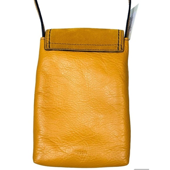 Fossil Bobbie Multicolor SLG1383721 Leather Phone Crossbody Purse Mustard Gold - Picture 3 of 10